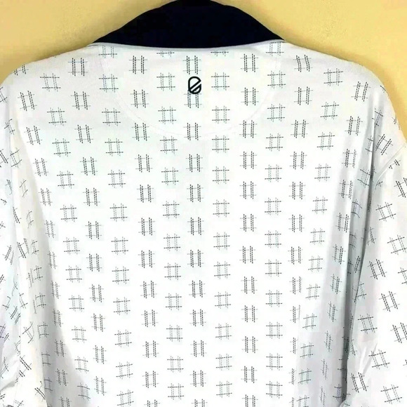 Extracurricular White/Navy “Palm Beach” Short Sleeve Lightweight Men Polo Size2X - Picture 11 of 16